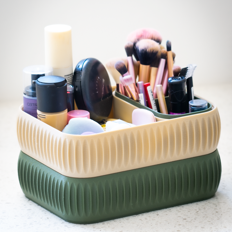 Stackable Ribbed Makeup Organiser