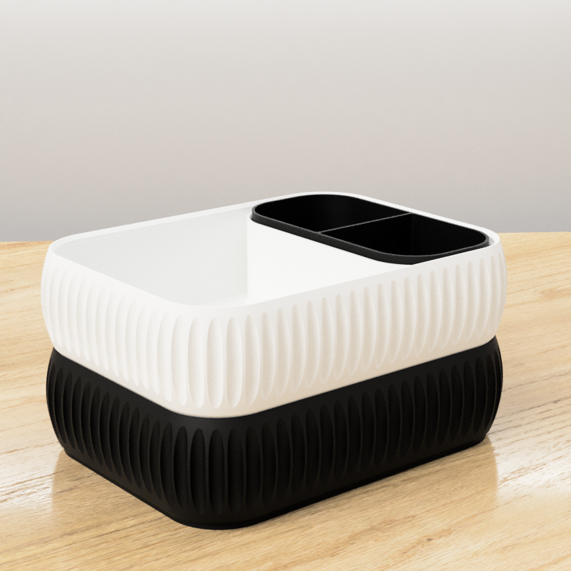 Stackable Ribbed Makeup Organiser