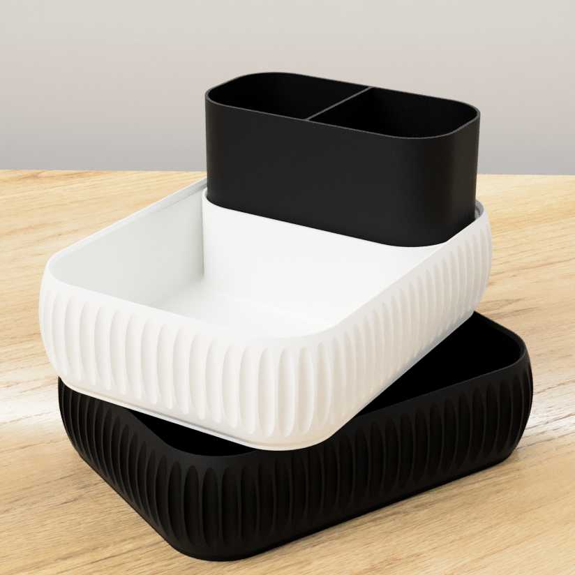 Stackable Ribbed Makeup Organiser