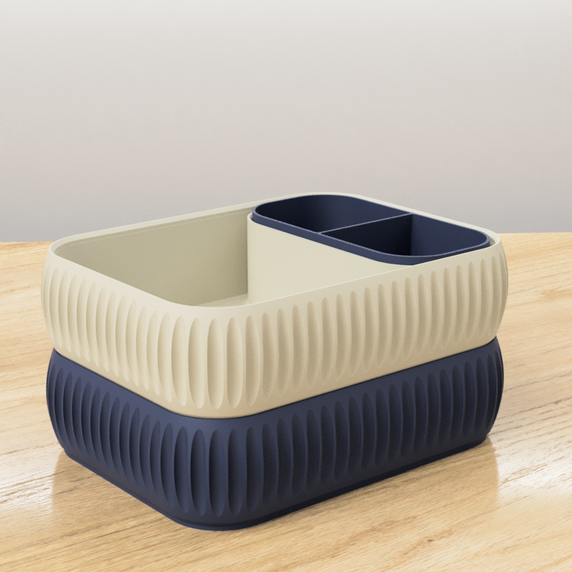 Stackable Ribbed Makeup Organiser