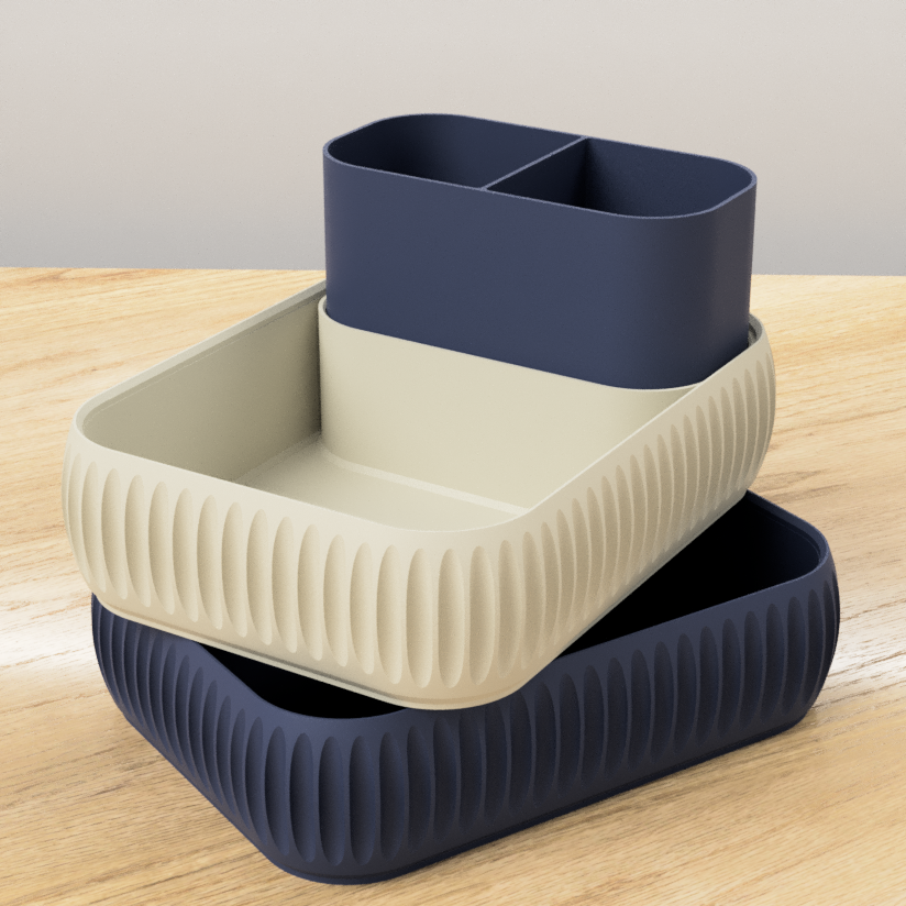 Stackable Ribbed Makeup Organiser