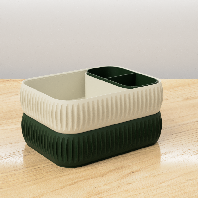 Stackable Ribbed Makeup Organiser