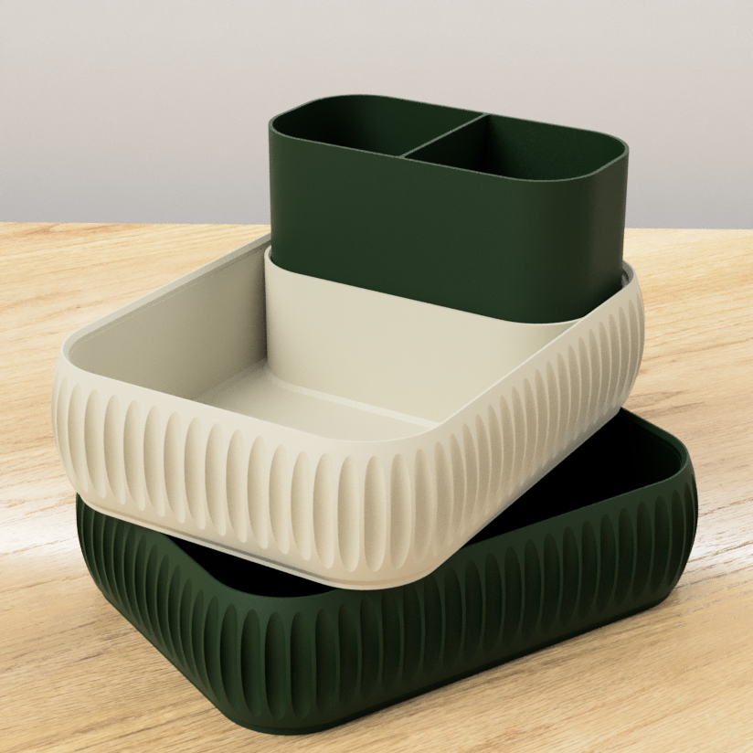 Stackable Ribbed Makeup Organiser