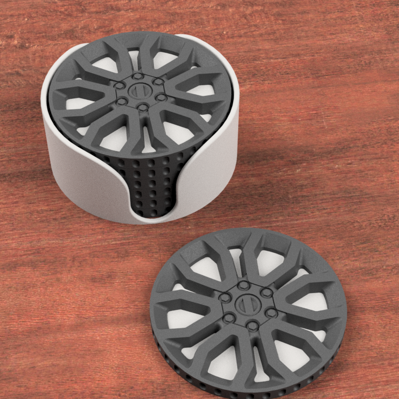 Raptor Inspired Wheel Coasters - Set of 6